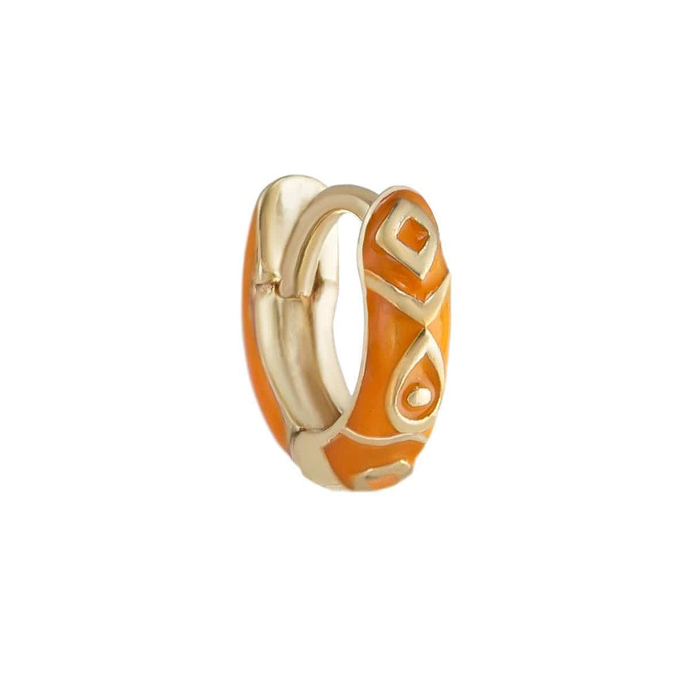 EAR-9K Mini Dala Enamel Huggie 2.2 - Orange - Sold as a Single