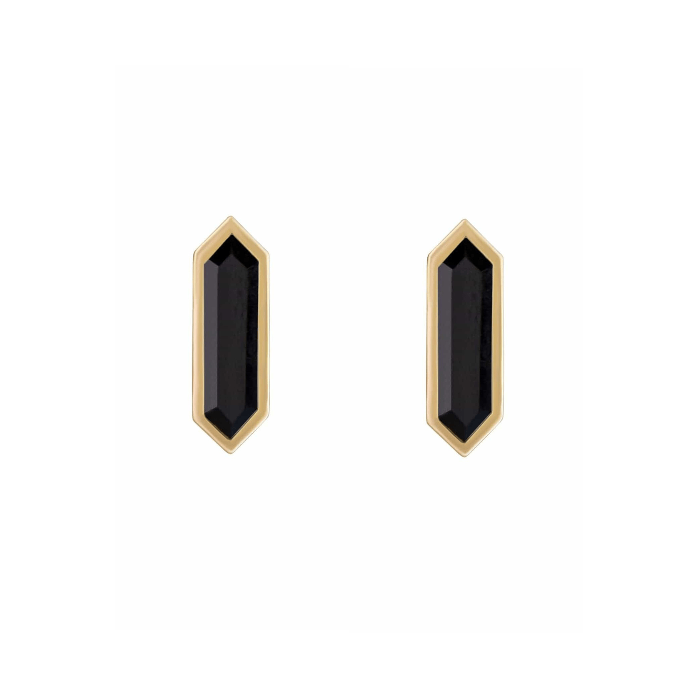 EAR-9K Mini Hexa Black Spinel Studs