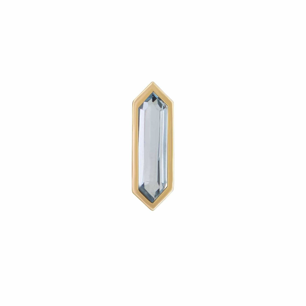 
                      
                        EAR-9K Mini Hexa Gemstone Stud in Aquamarine  - Single
                      
                    