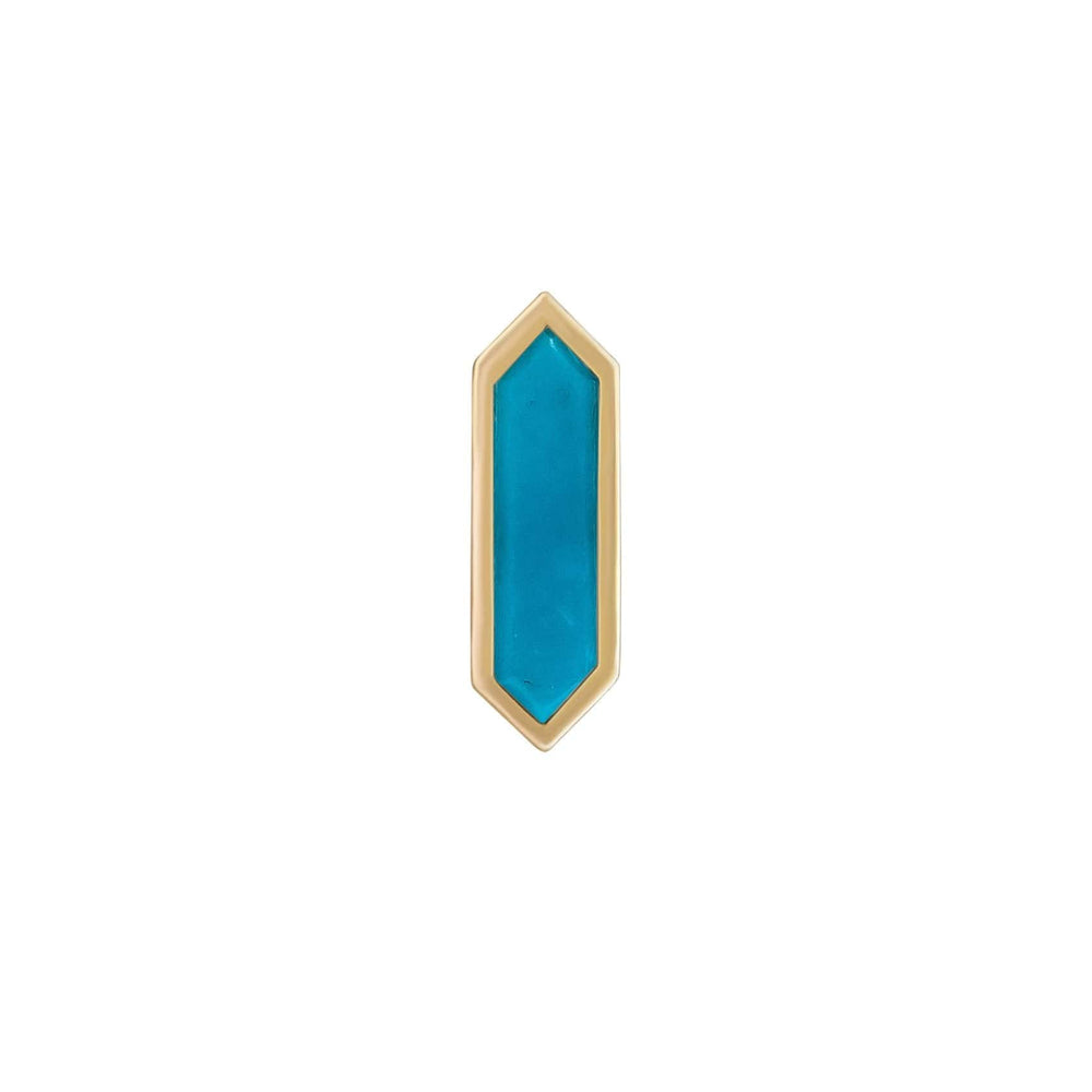 
                      
                        EAR-9K Mini Hexa Gemstone Stud in Turquoise - Single
                      
                    