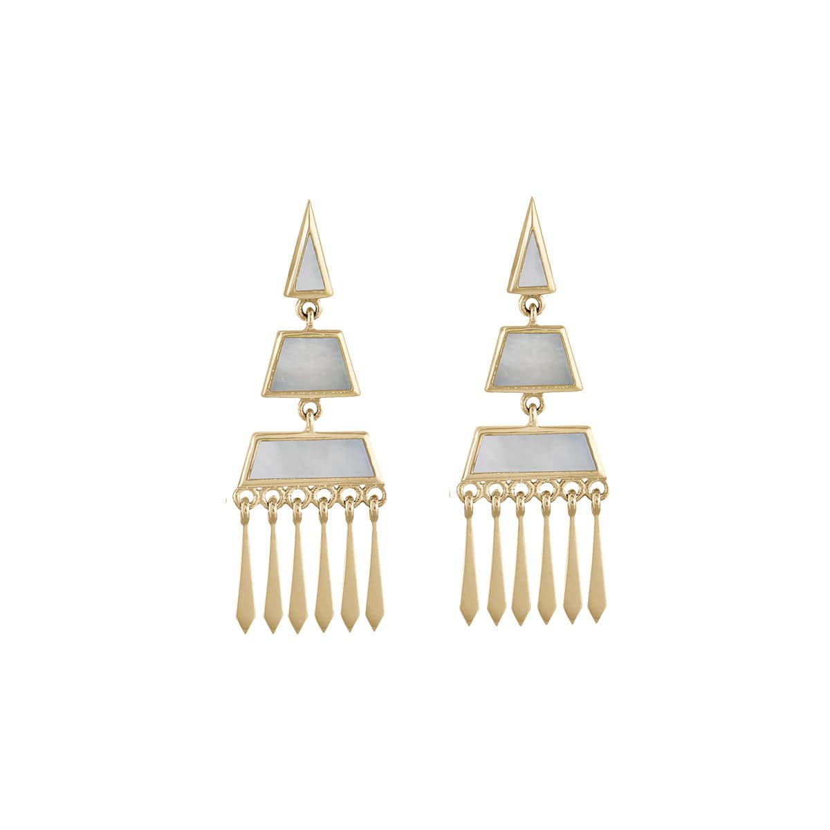 EAR-9K Mother of Pearl Tassel Studs