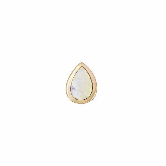 EAR-9K Opal Mini Bezel Set Pear Gemstone Earring - Single