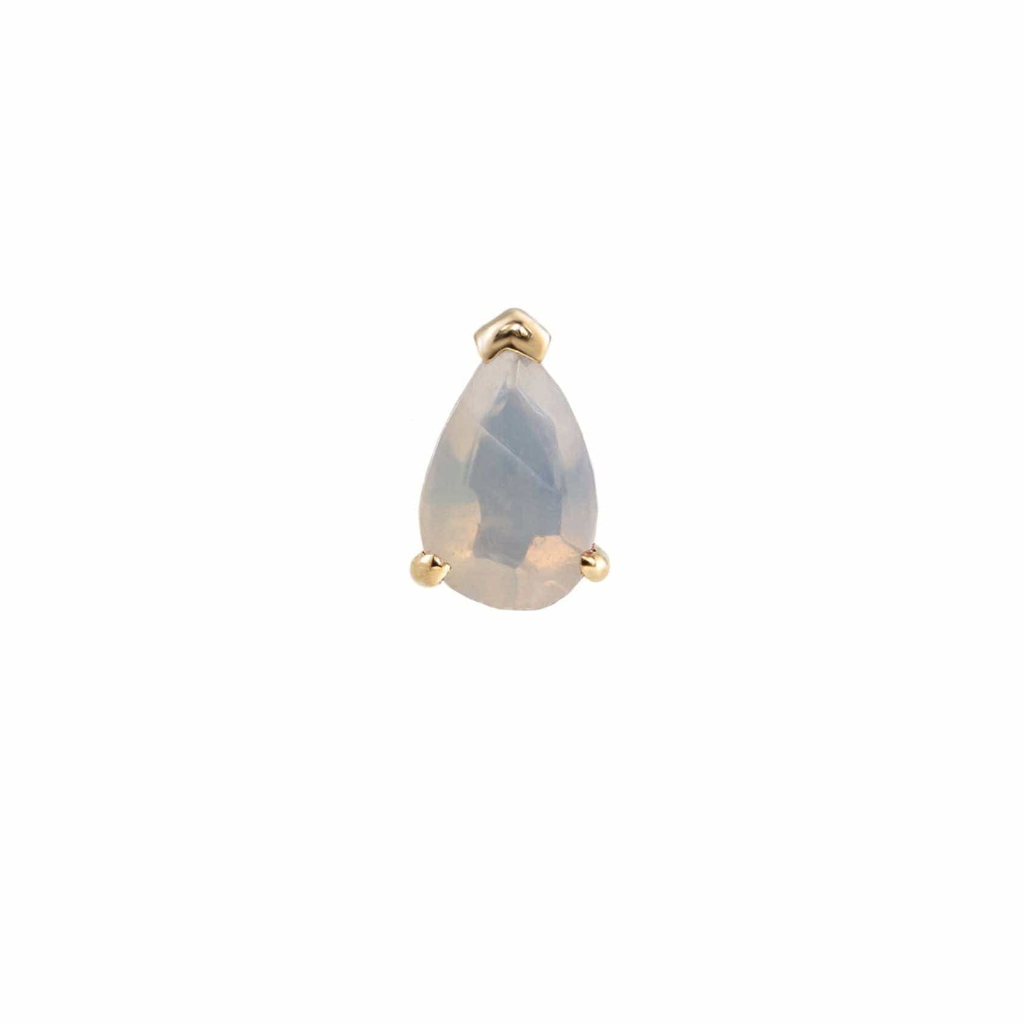 EAR-9K Opal Mini Claw Set Pear Gemstone Stud - Single