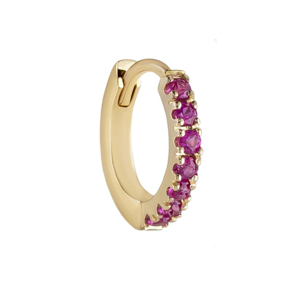 EAR-9K Ruby Pave Clicker Hoop - Single