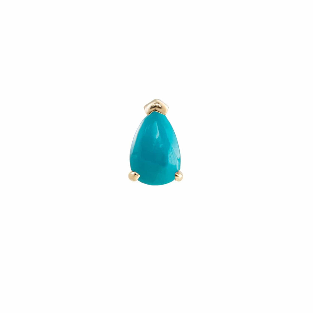 
                      
                        EAR-9K Turquoise Mini Claw Set Pear Gemstone Stud  - Single
                      
                    