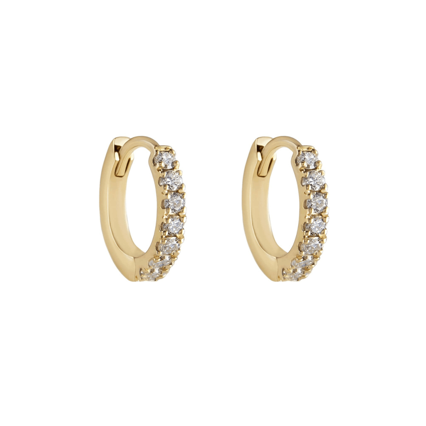 EAR-9K White Diamond Pave Clicker Hoops