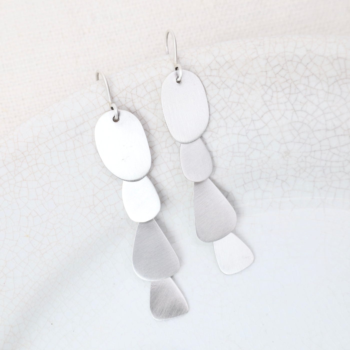 EAR Abstract Organic Cascade Earrings In Sterling Silv