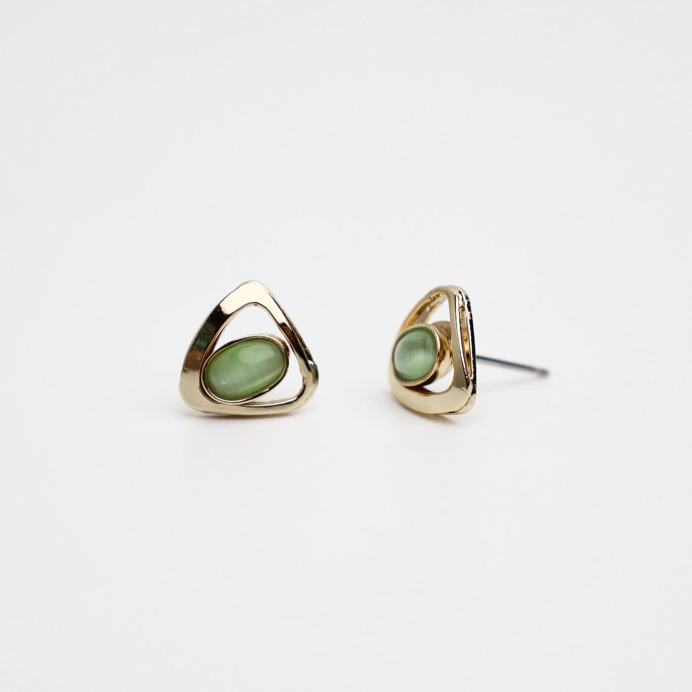 EAR-ALUM Brass Post Earring with Green Acrylic