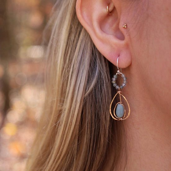 EAR Amazonite Double Swing Drop Earrings