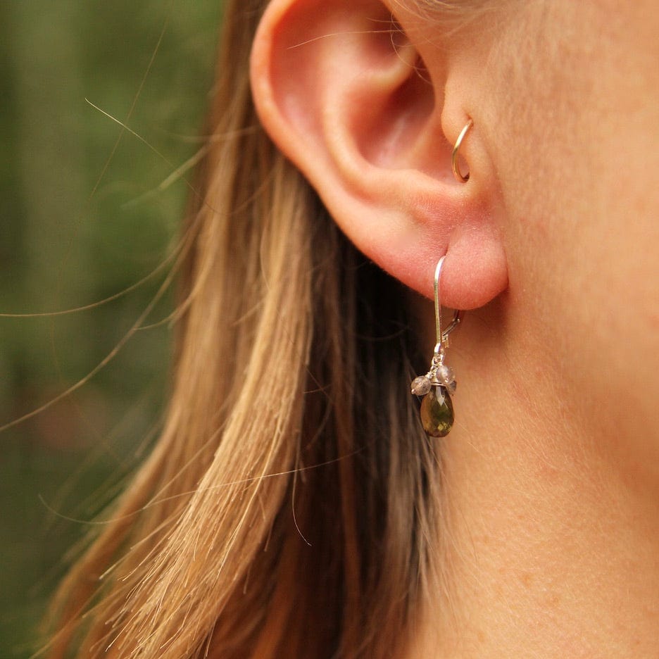 EAR Andalucite Brio With Labradorite Cluster Earring