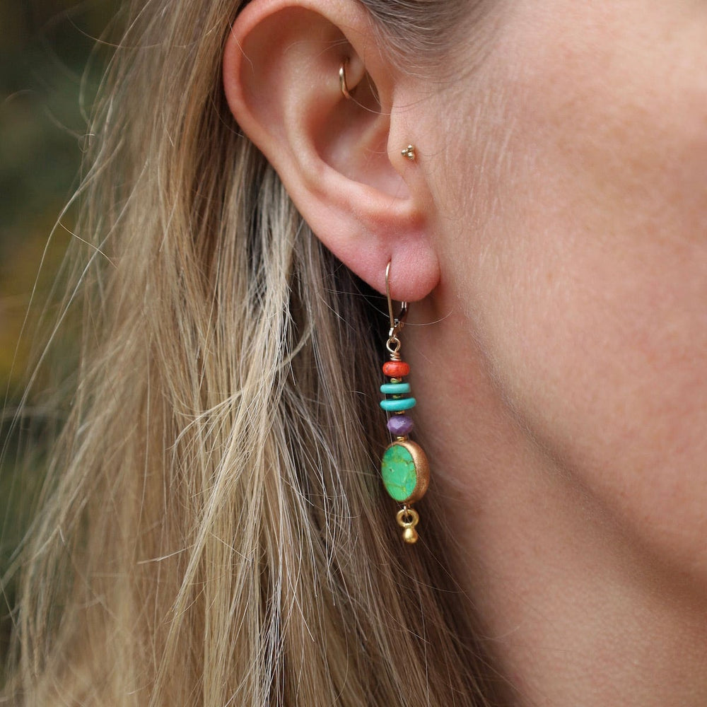 
                      
                        EAR Apple Coral & Turquoise Drop Earrings
                      
                    