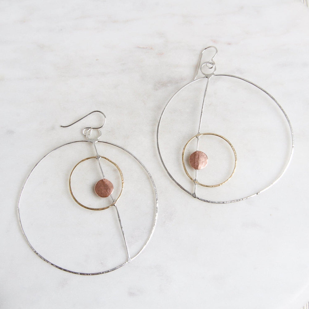 
                  
                    EAR Asymmetrical Silver & Brass Rings Earring
                  
                