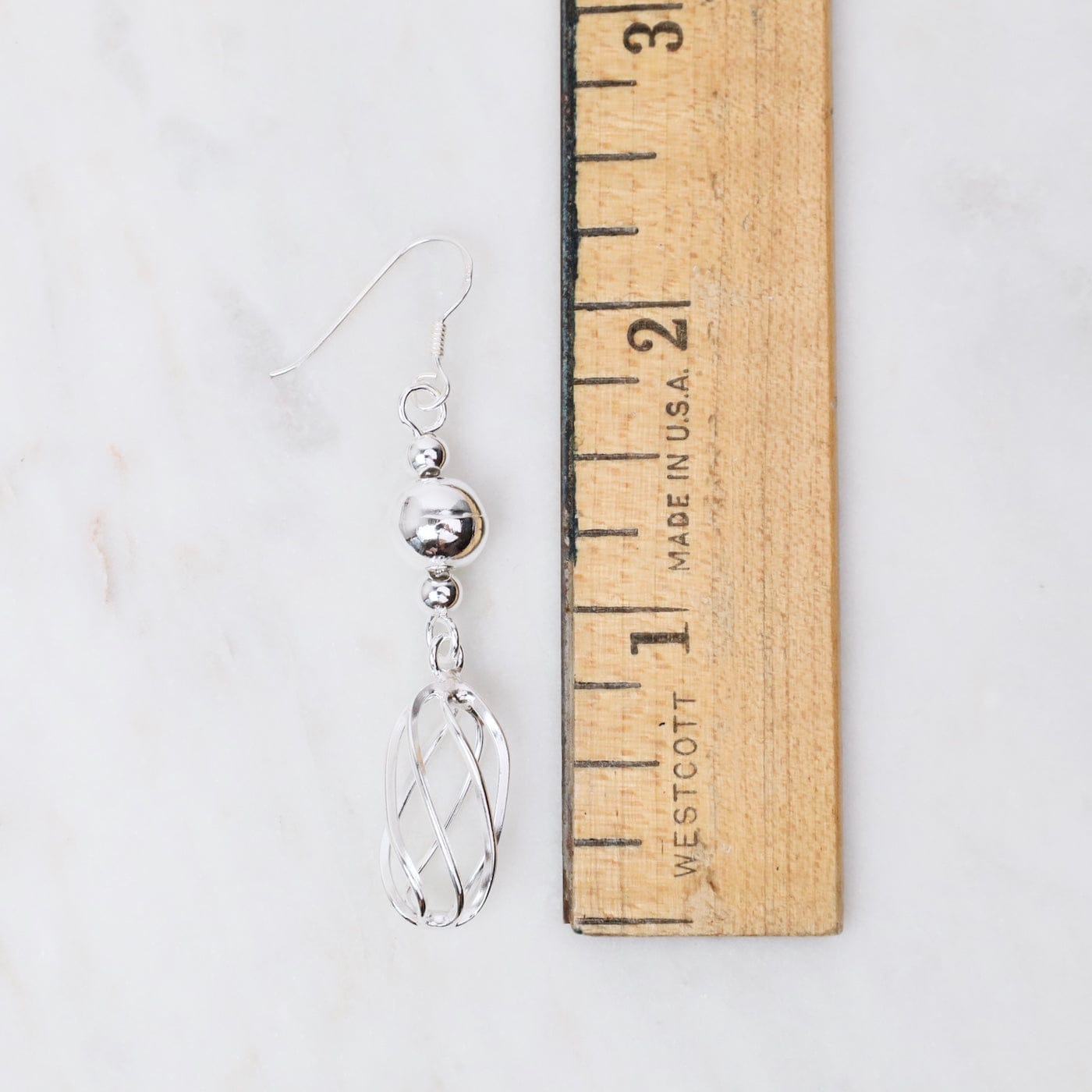 EAR Ball with Oval Cage Drop Earrings