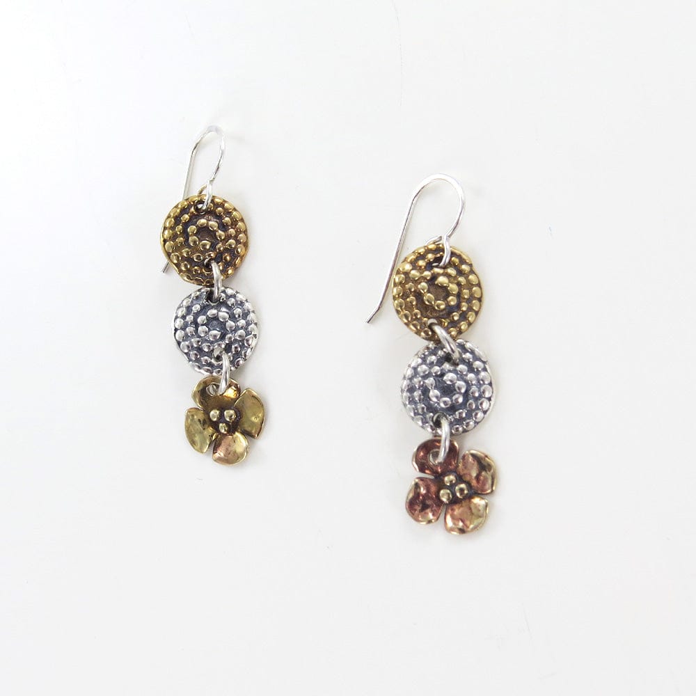 EAR BEADED SPIRAL AND DOGWOOD EARRINGS