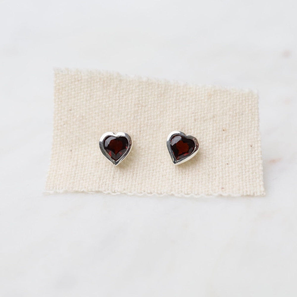 
                  
                    EAR Bezel Set African Garnet Heart Post Earrings
                  
                