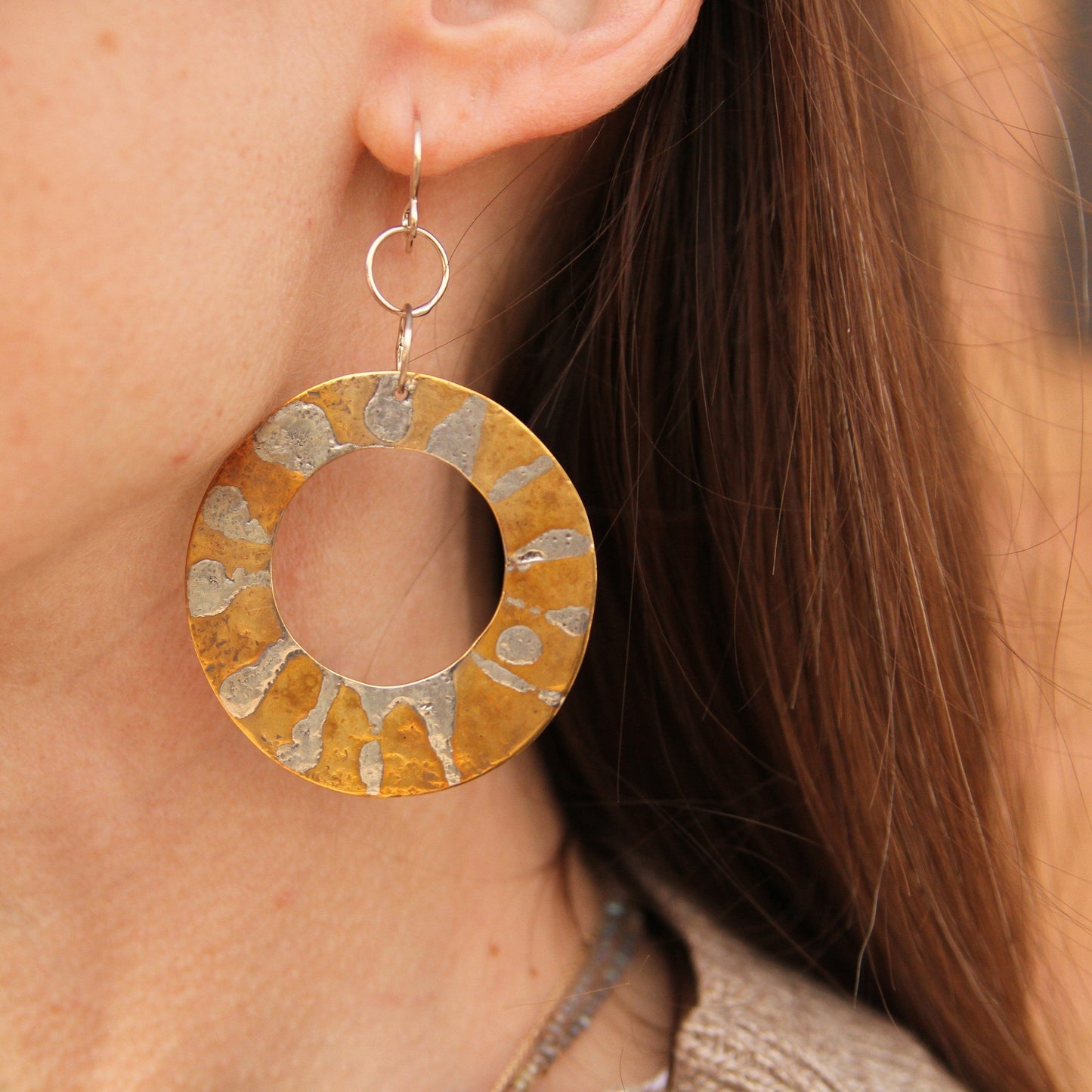 Load image into Gallery viewer, EAR Big Bold &amp;amp; Daring Mixed Metal Hoops
