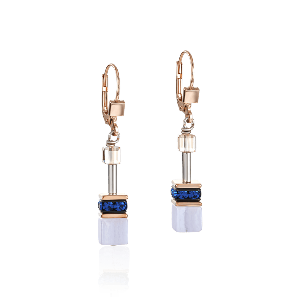 
                      
                        EAR BLUE & BEIGE GEO CUBE EARRING
                      
                    