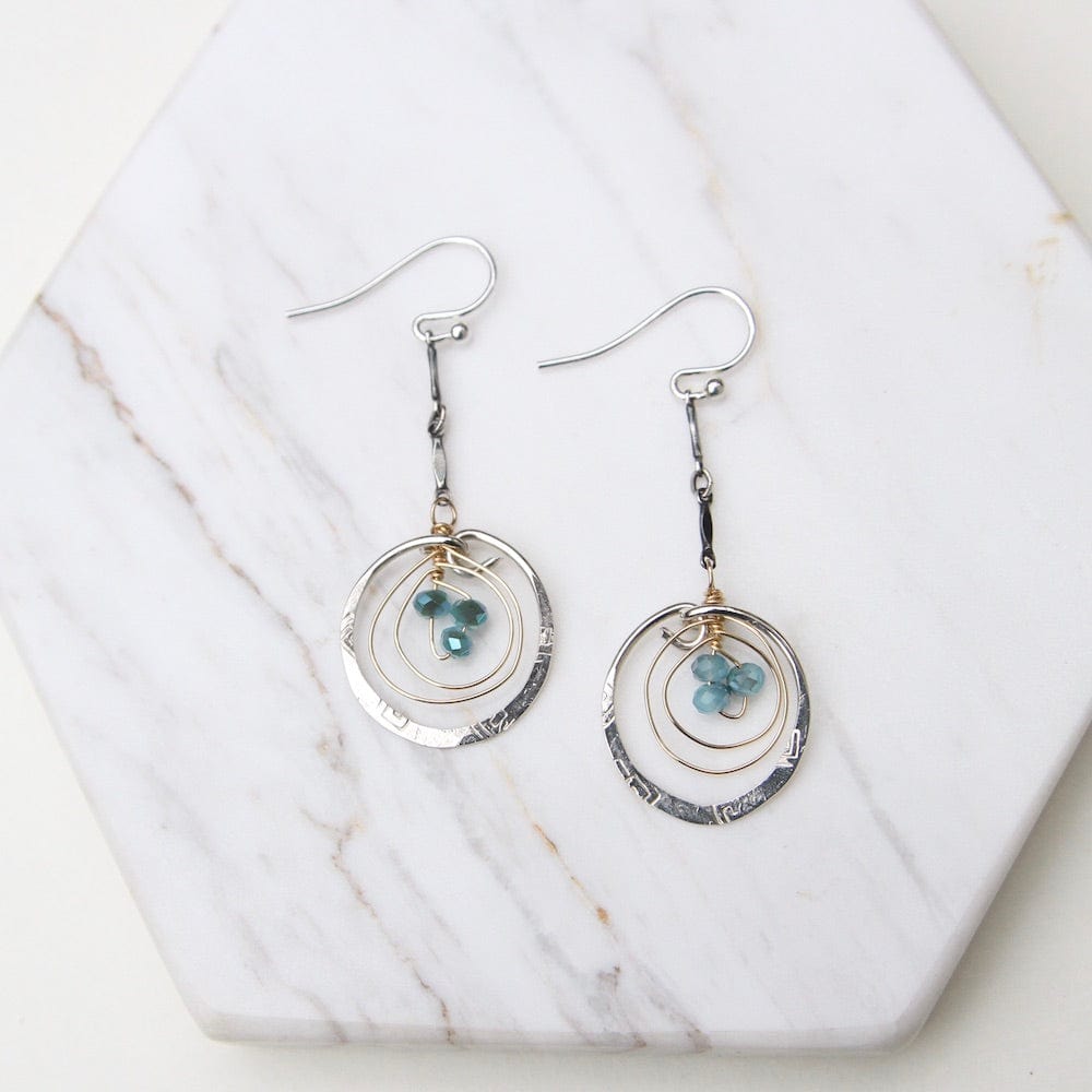 EAR Blue Crustal Nest Earrings