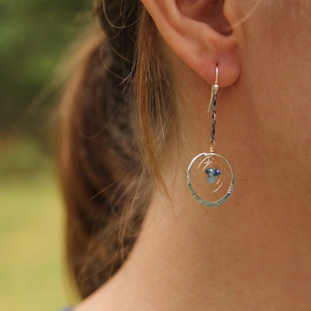 EAR Blue Crustal Nest Earrings