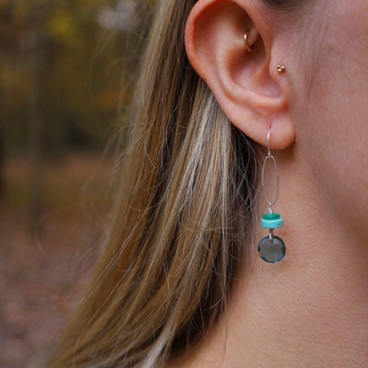 EAR Blue Crystal & Turquoise Earrings