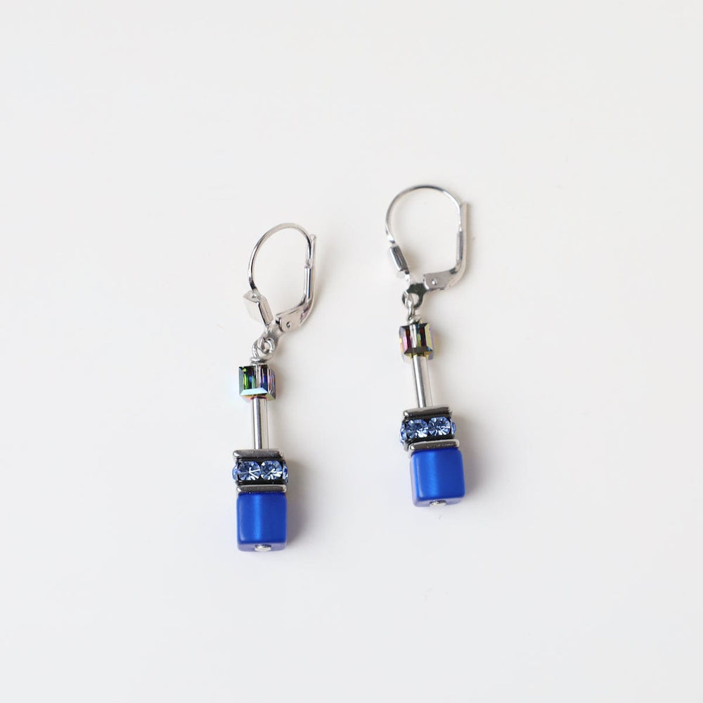 EAR Blue Geo Cube Earring