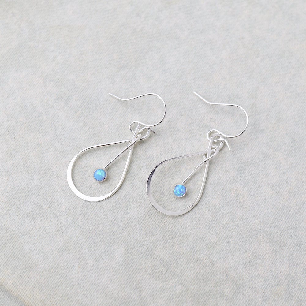 
                  
                    EAR Blue Opal Tear Drop Cab Dangle Earrings Sterling S
                  
                