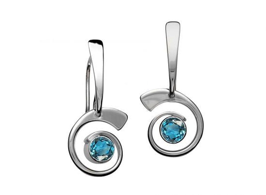 EAR Blue Topaz Nautilus Earrings
