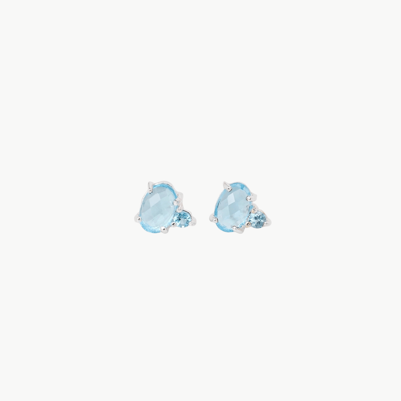 EAR Blue Topaz Oval with London Blue Topaz Accent Stud Earrings