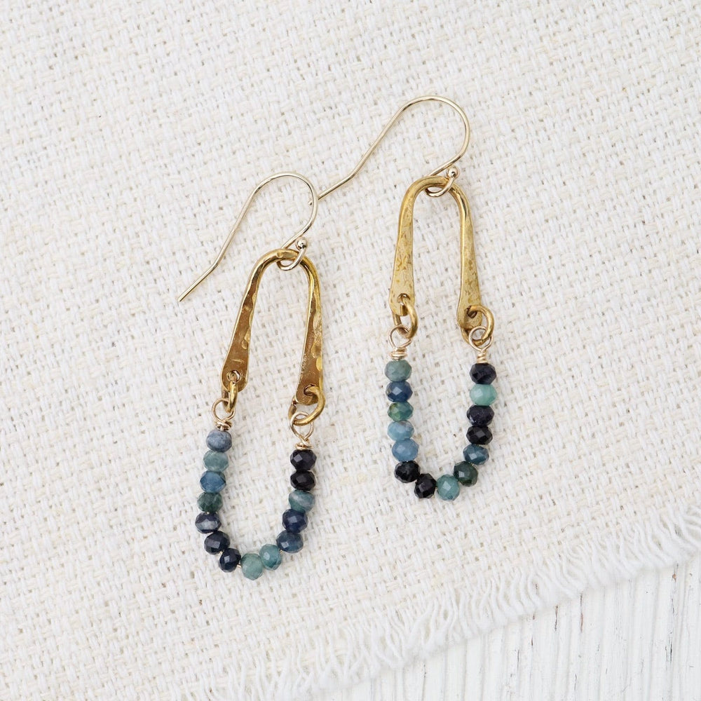 EAR Blue Tourmaline Ombre Hoop Earrings