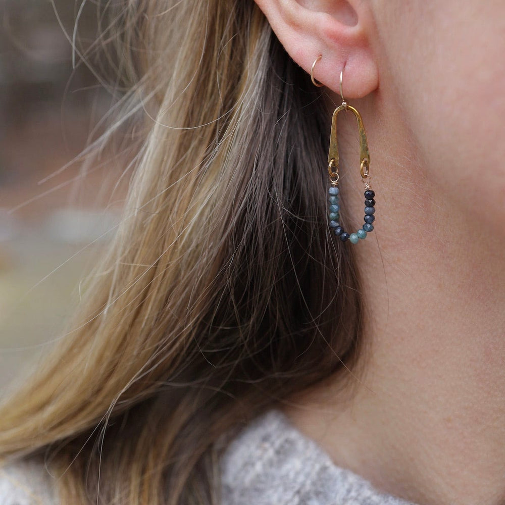 EAR Blue Tourmaline Ombre Hoop Earrings