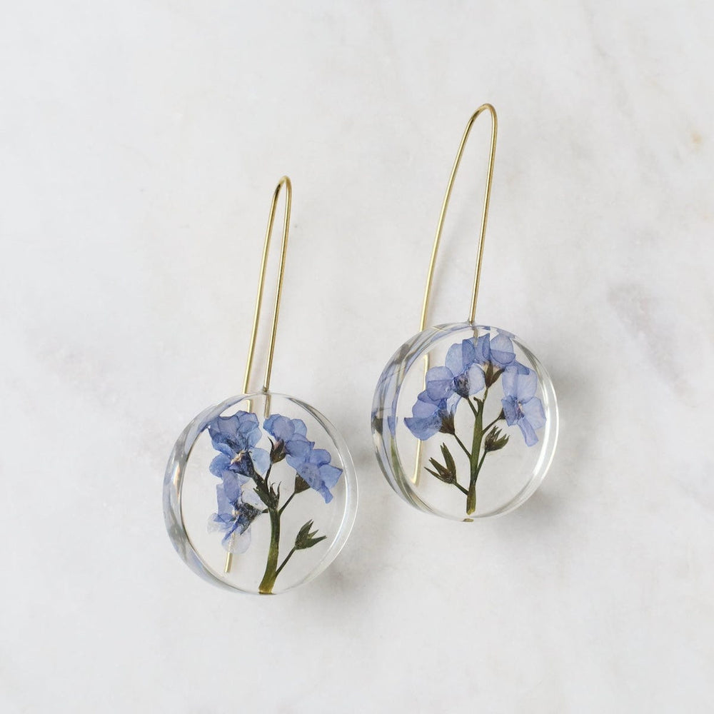 EAR Botanical Full Moon Forget Me Not Earrings