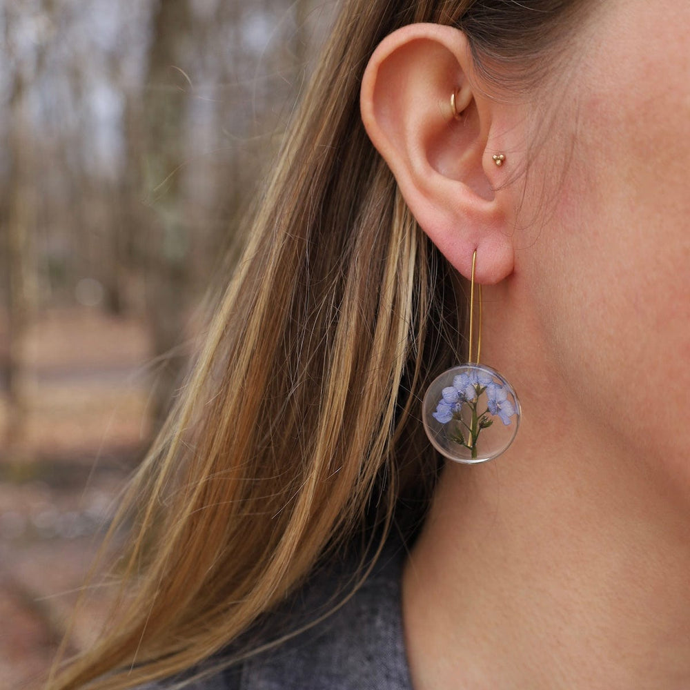 EAR Botanical Full Moon Forget Me Not Earrings