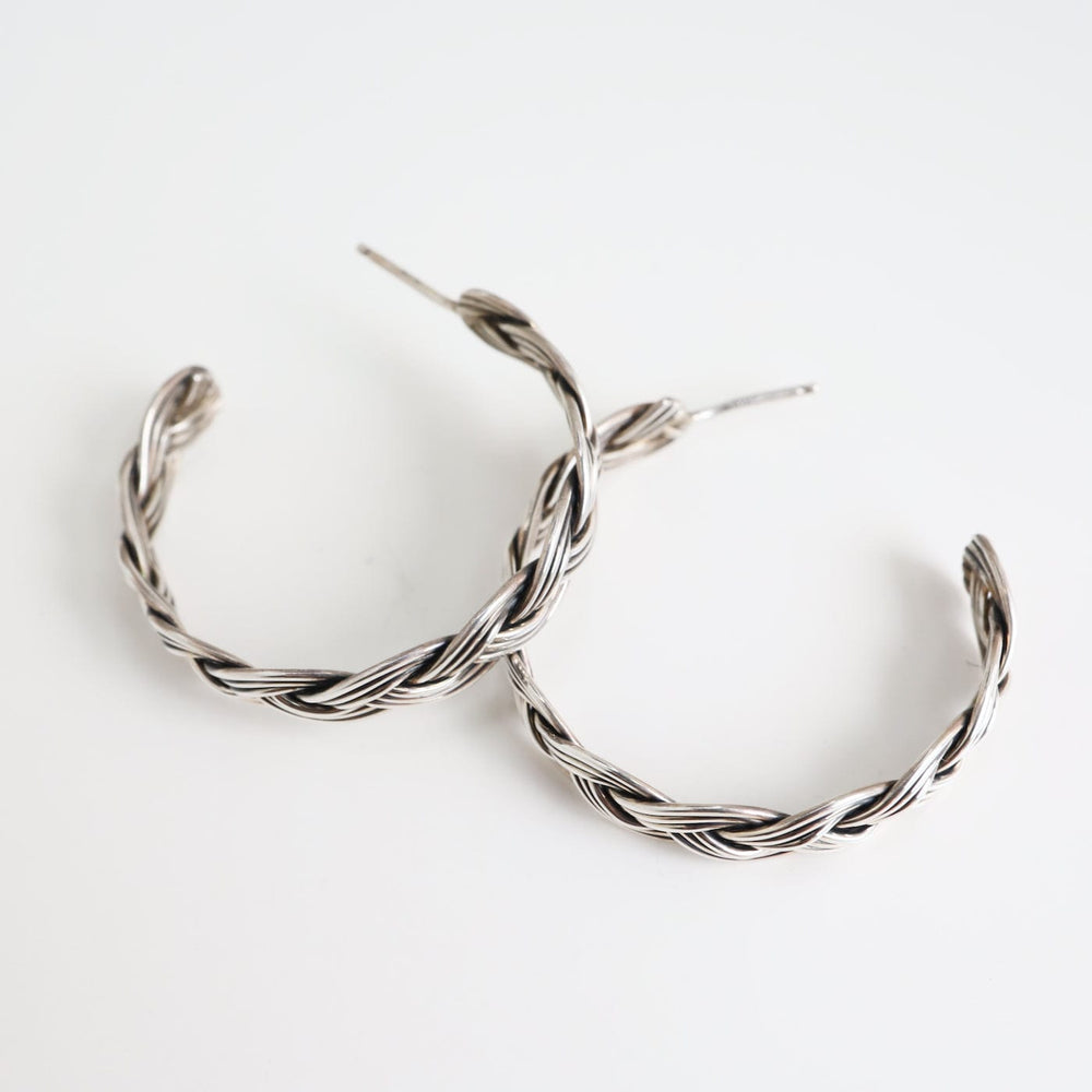 
                      
                        EAR Braided Silver Hoop Earrings
                      
                    