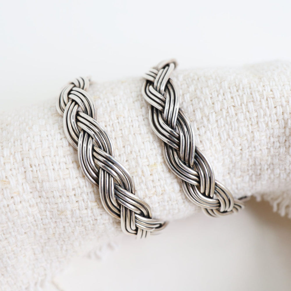 
                      
                        EAR Braided Silver Hoop Earrings
                      
                    