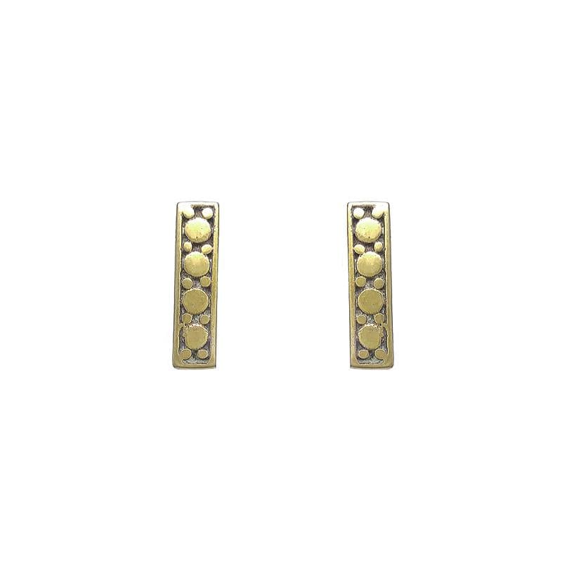 EAR-BRASS 4 Dot Solid Brass Bar Studs