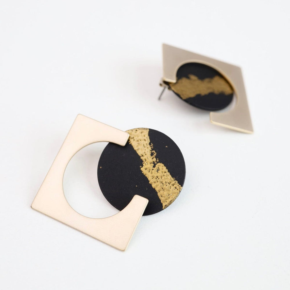 
                      
                        EAR-BRASS Ally Ear Jackets - Embossed Black and Gold
                      
                    