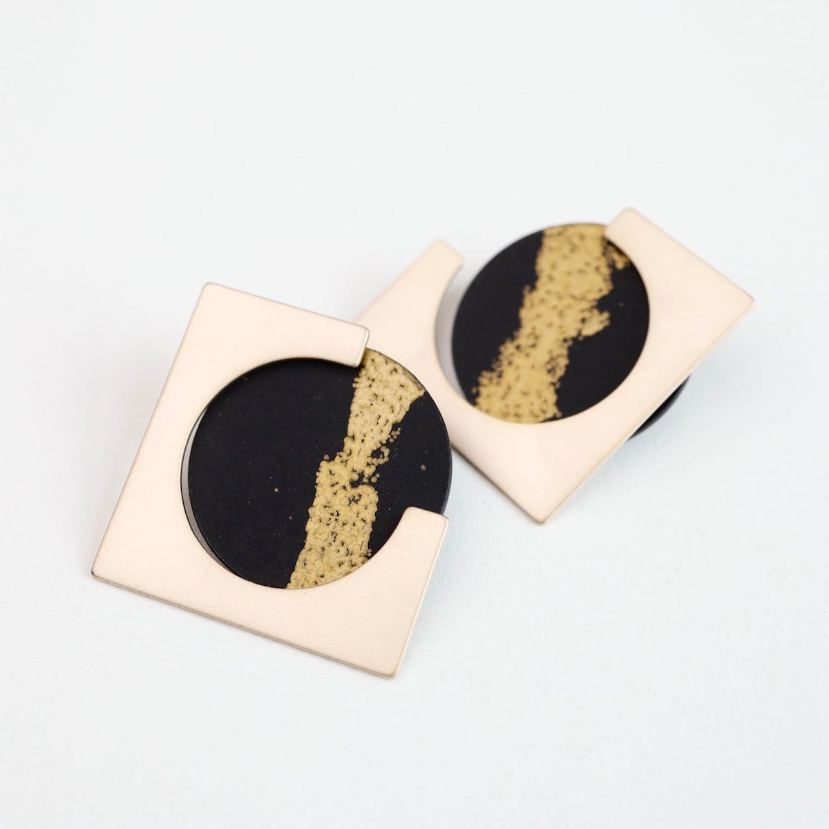 EAR-BRASS Ally Ear Jackets - Embossed Black and Gold