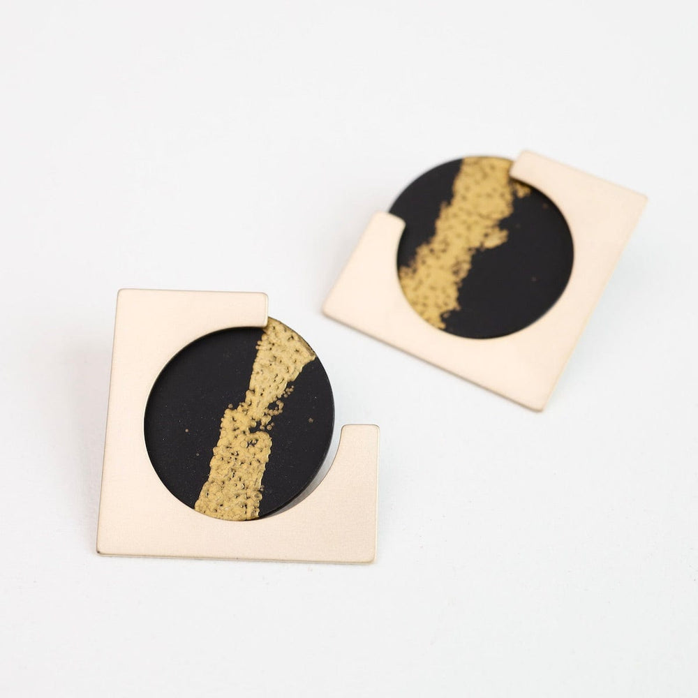 
                      
                        EAR-BRASS Ally Ear Jackets - Embossed Black and Gold
                      
                    