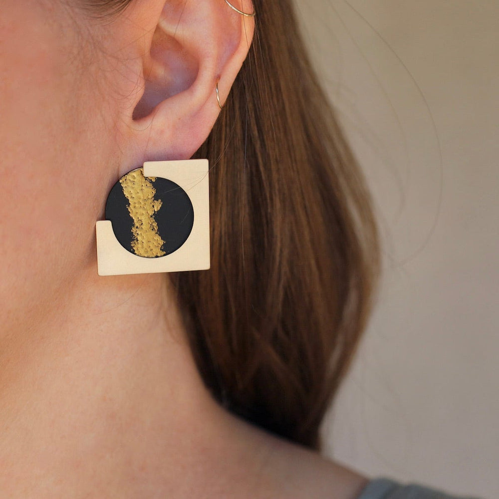 
                      
                        EAR-BRASS Ally Ear Jackets - Embossed Black and Gold
                      
                    