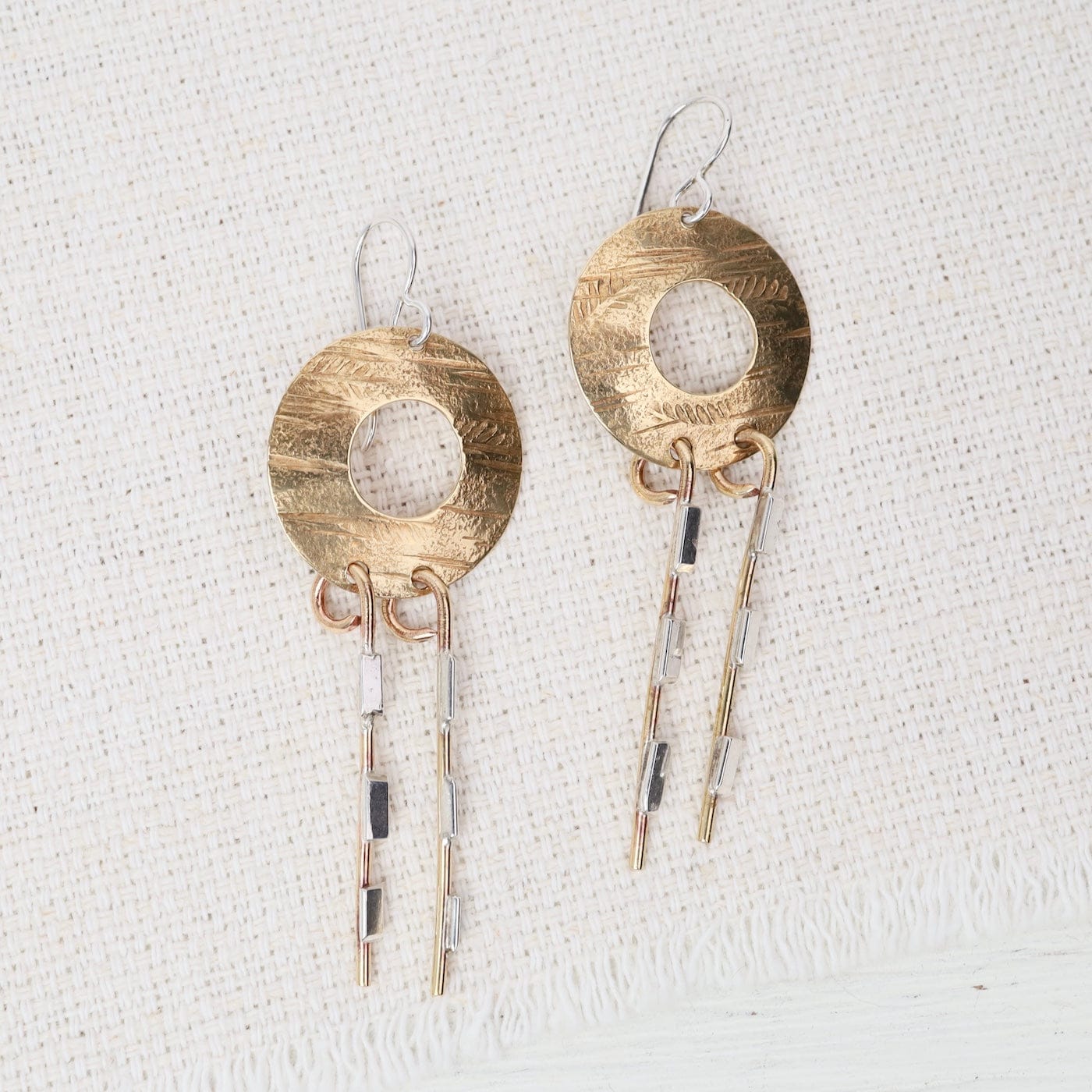EAR Brass and Silver Happy Journey Earrings