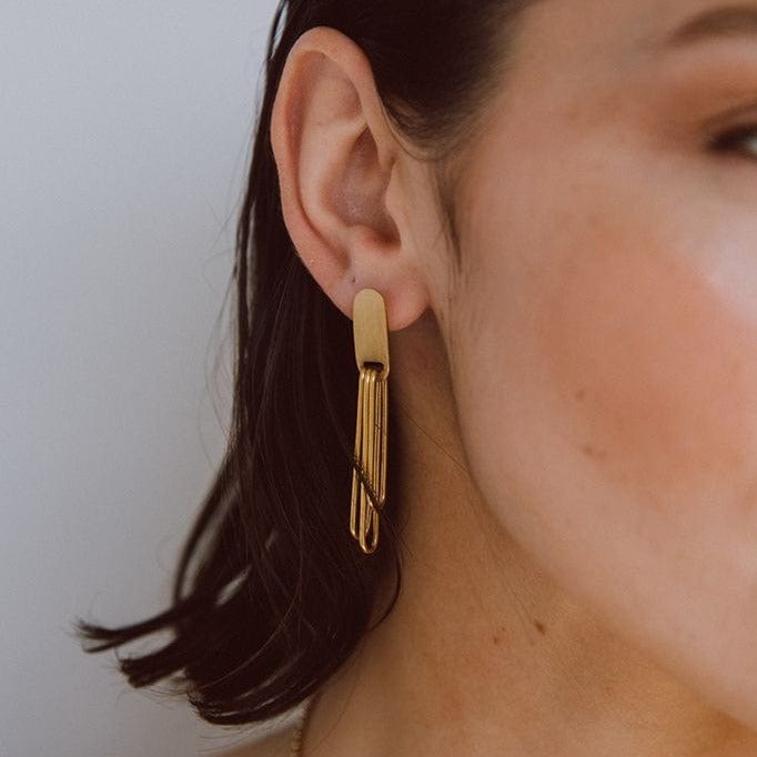 
                      
                        EAR-BRASS Ellipse Dangle Earrings- Gold Plated Brass
                      
                    