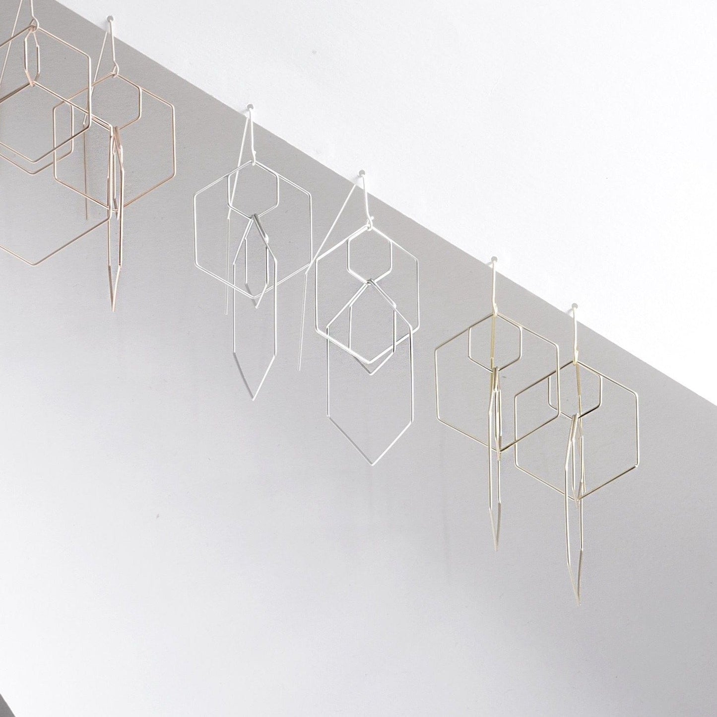 EAR-BRASS Hexxx Earrings - Satin Gold