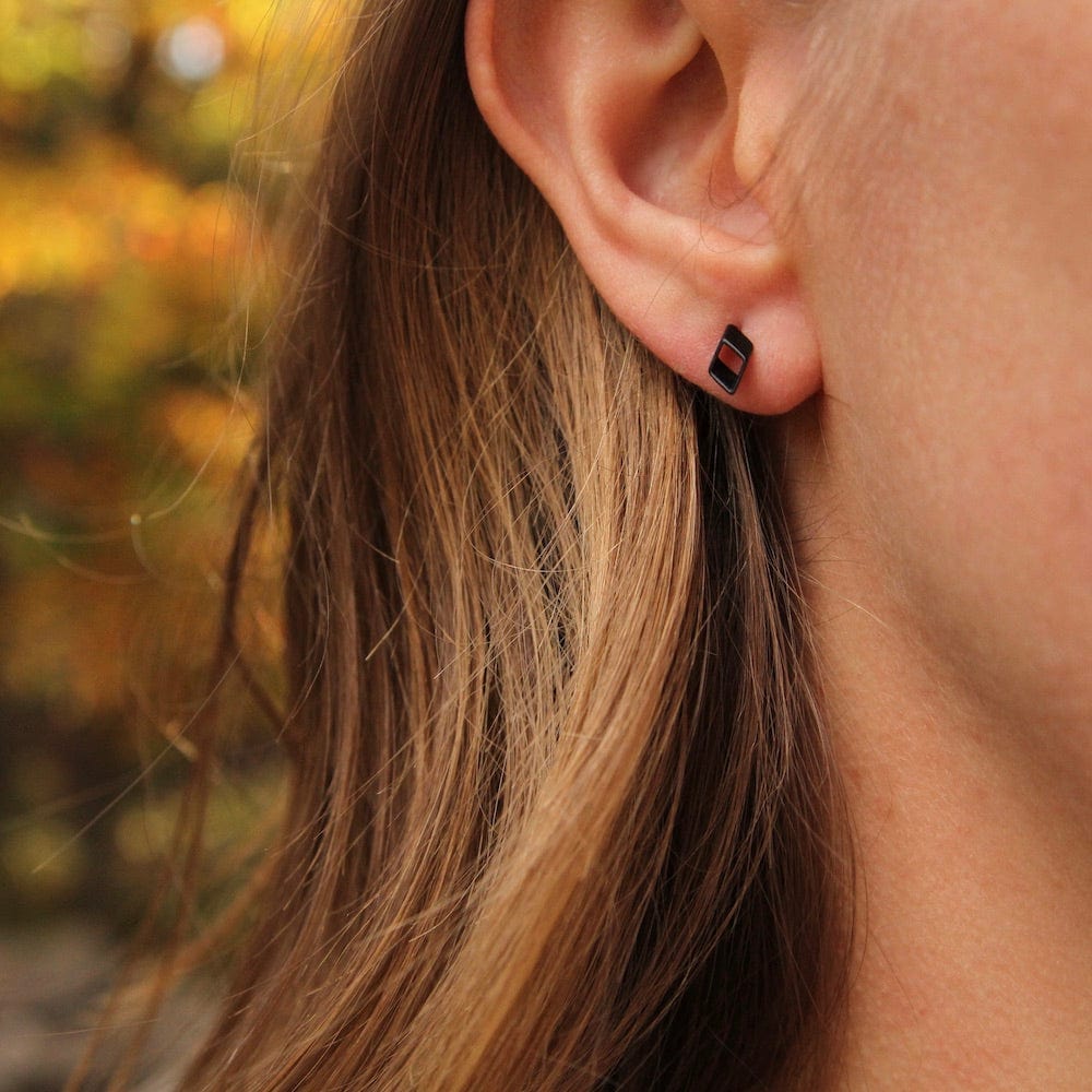 EAR-BRASS Mini Tapered Ear Studs ~ Matte Black