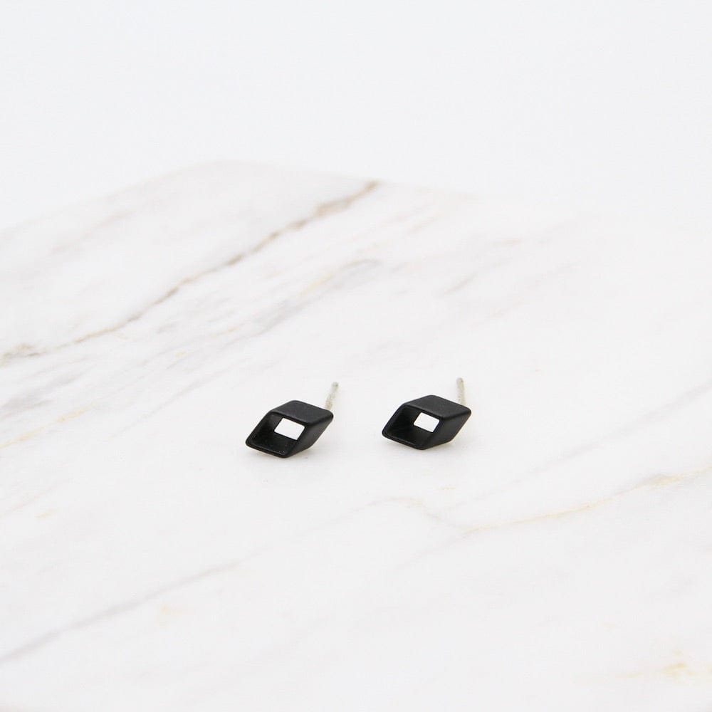 EAR-BRASS Mini Tapered Ear Studs ~ Matte Black