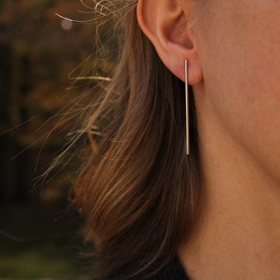 EAR-BRASS Onety One Ear Studs ~  Satin Silver