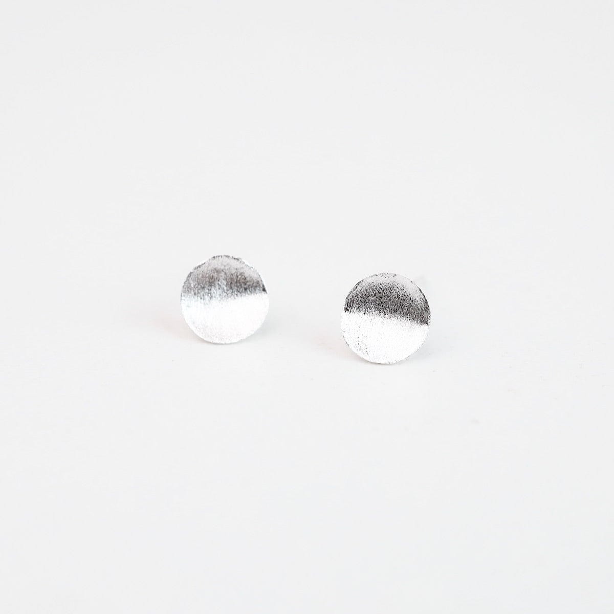 EAR-BRASS Petite Curl Dot Ear Studs - Brushed Silver