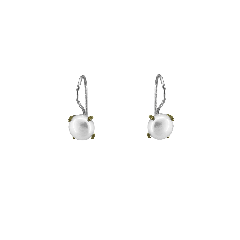 
                      
                        EAR-BRASS Silver Pearl Drop with Brass Prongs
                      
                    