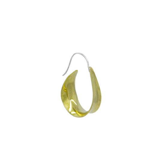 EAR-BRASS Small Solid Brass Inverted Curved Hoop