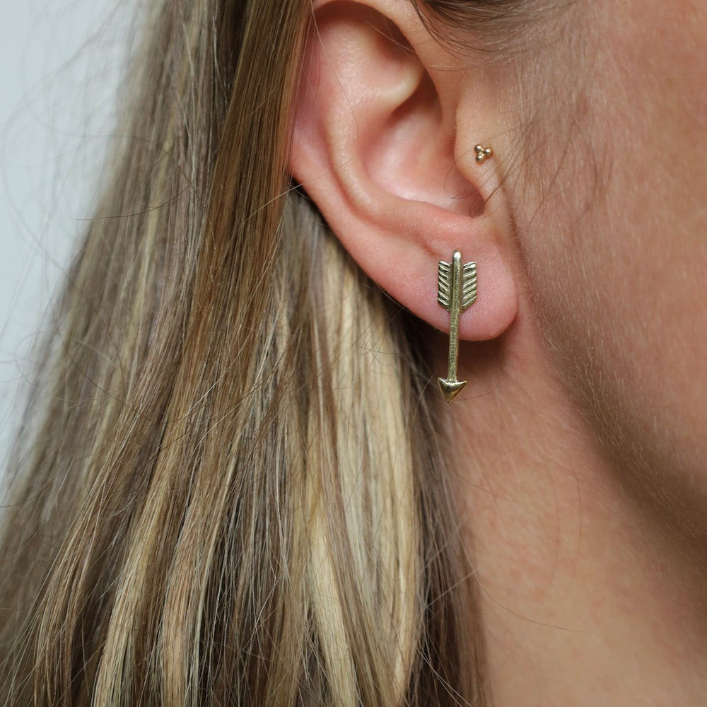 EAR-BRASS Solid Brass Arrow Post Earring