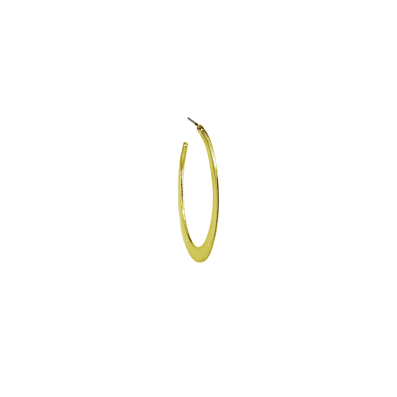 EAR-BRASS Solid Brass Crescent Moon Hoops – Large